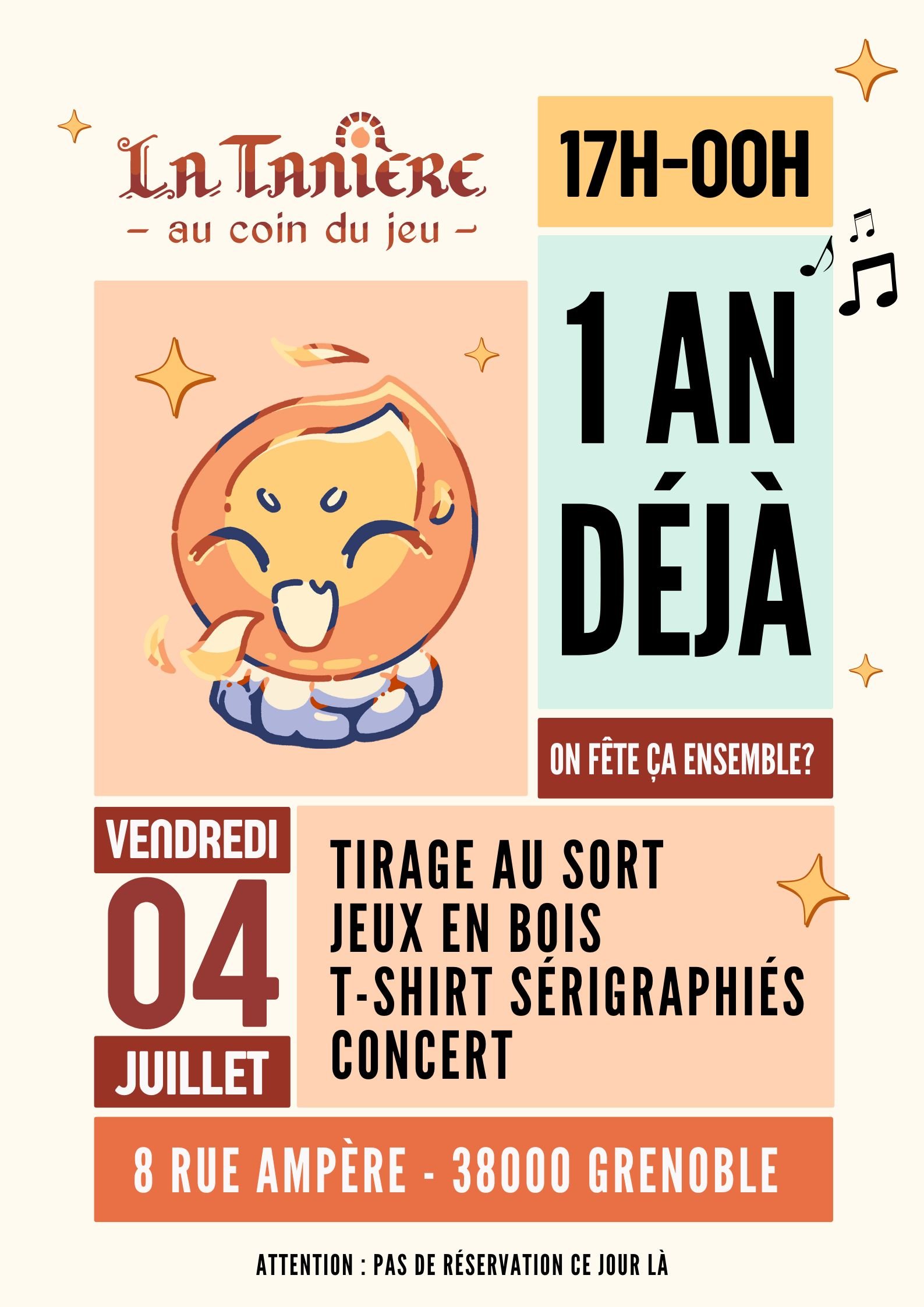 1 an de la Tanière au coin du jeu