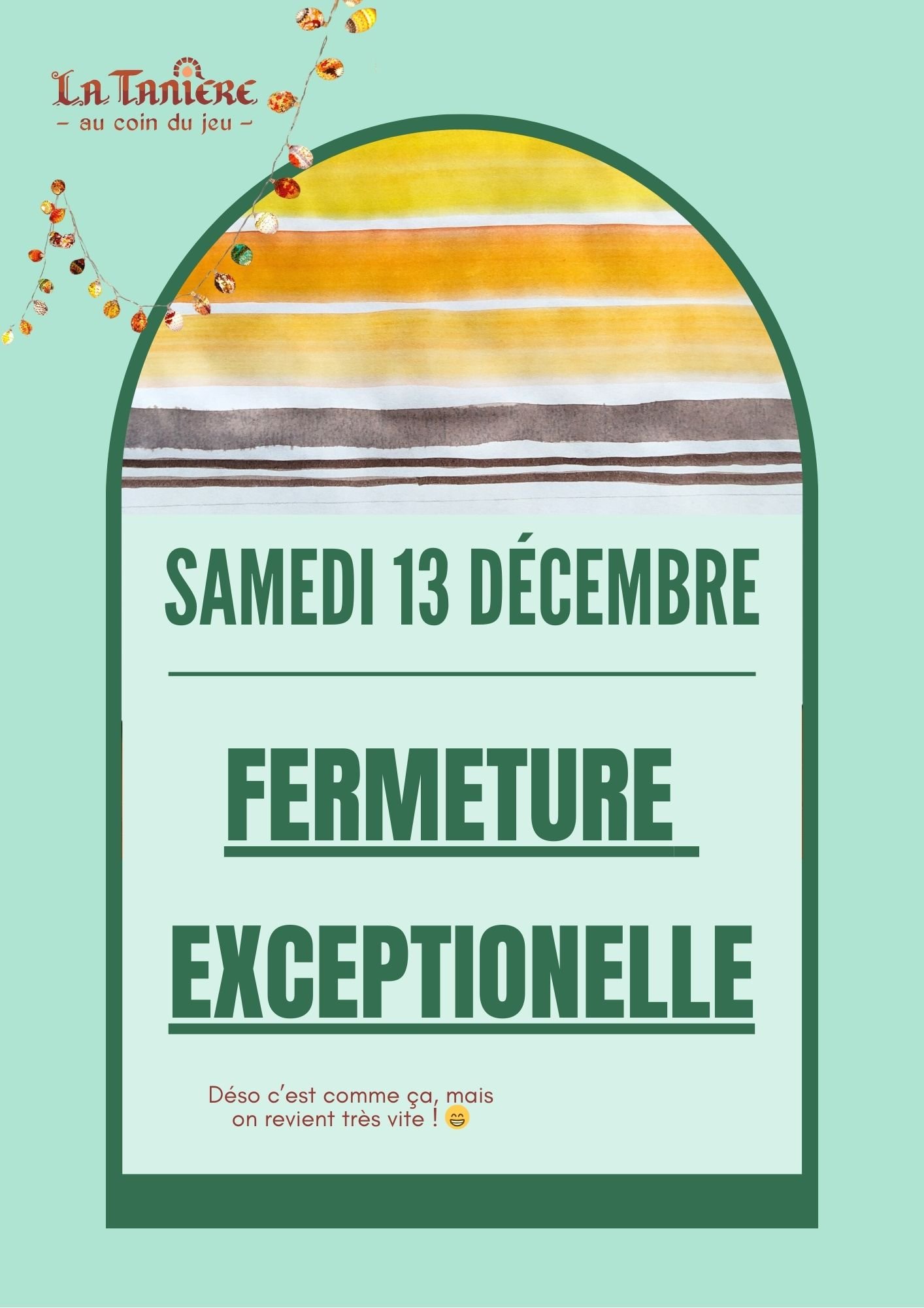 Fermé exceptionnellement !